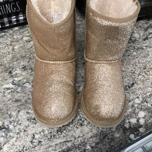 Girls UGG Gold Glitter Boots Size 3 Youth
